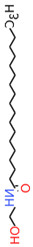Structure chimique représentative du SME, avec notation SMILES : CCCC(=O)NCCO